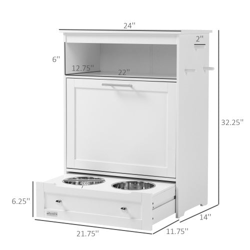 Pet feeder station dimensions 24 by 14 by 32.25 inches