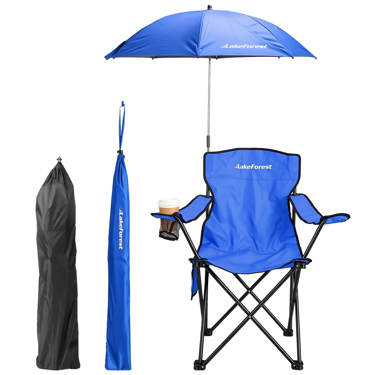 Camping chair with umbrella, chair bag and umbrella storage bag – product photo 11
