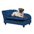 Wood dog sofa bed with hidden storage in blue